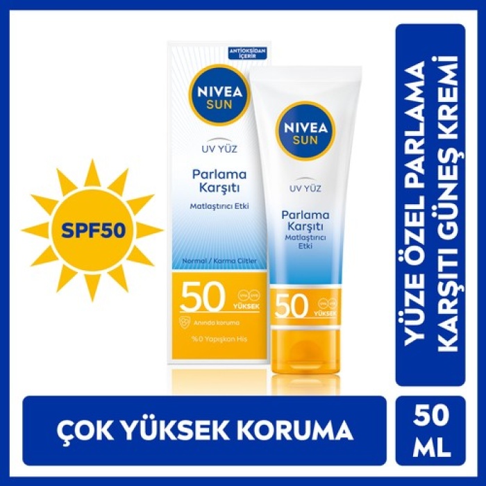 Nivea Sun Güneş Kremi Parlama Karşıtı Spf50+ 50 Ml