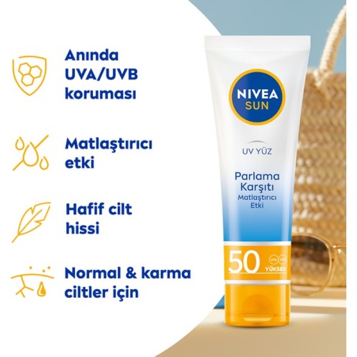 Nivea Sun Güneş Kremi Parlama Karşıtı Spf50+ 50 Ml