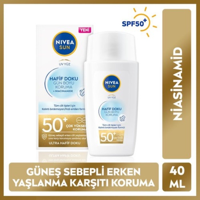 Nivea Sun Hafif Dokulu Güneş Koruyucu Yüz Kremi 40 Ml