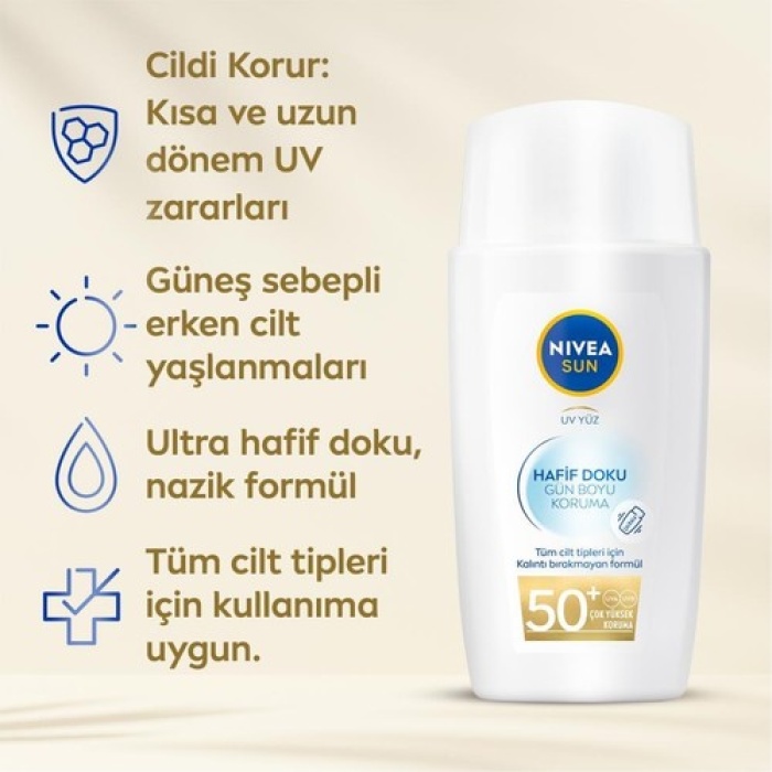Nivea Sun Hafif Dokulu Güneş Koruyucu Yüz Kremi 40 Ml