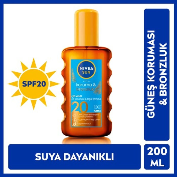 Nivea Sun Koruma  Bronzluk Yağ Sprey Spf20 200 Ml