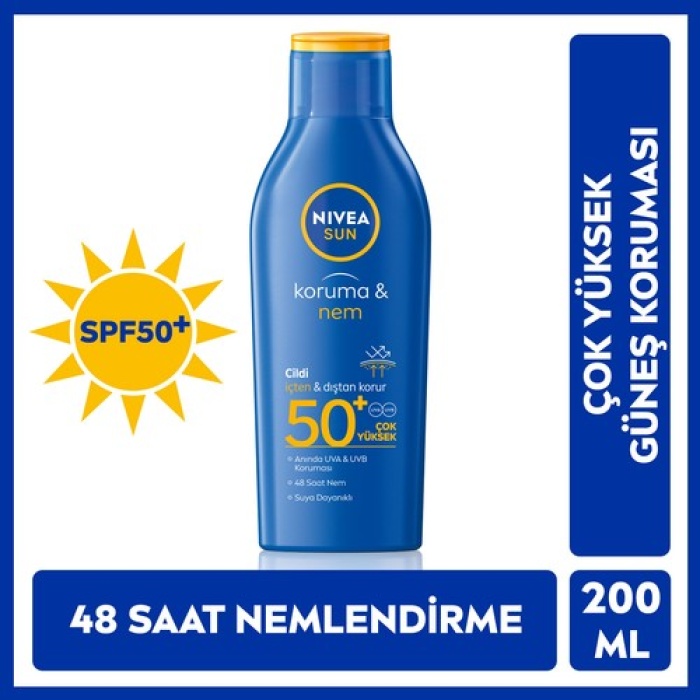 Nivea Sun Koruma  Nem Nemlendirici Güneş Sütü Spf50+ 200 Ml