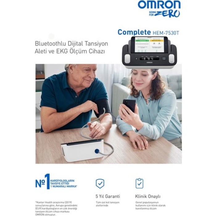 Omron Complete Hem-7530T 2Sı 1 Arada Tansıyon Aletı Ve Ekg Cıhazı