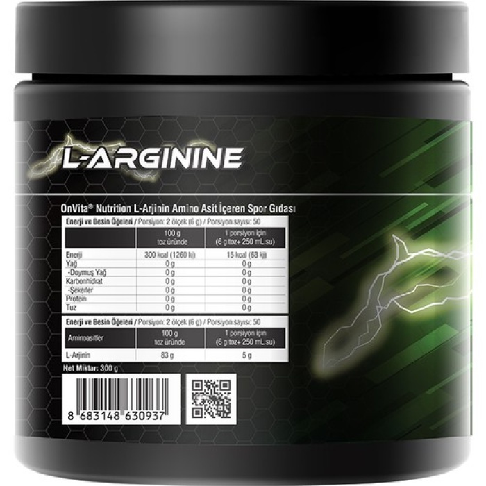 Onvıta Nutrition L-Arginine Hcl, Aminoasit 5000 Mg, 50 Servis