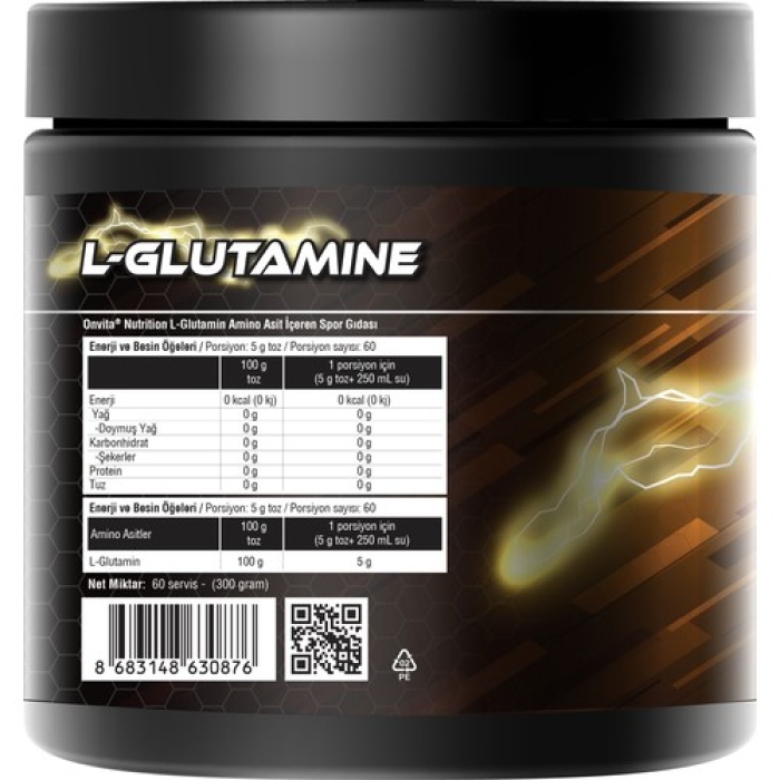 Onvıta Nutrition L-Glutamine Aminoasit, 5000 Mg,60 Servis