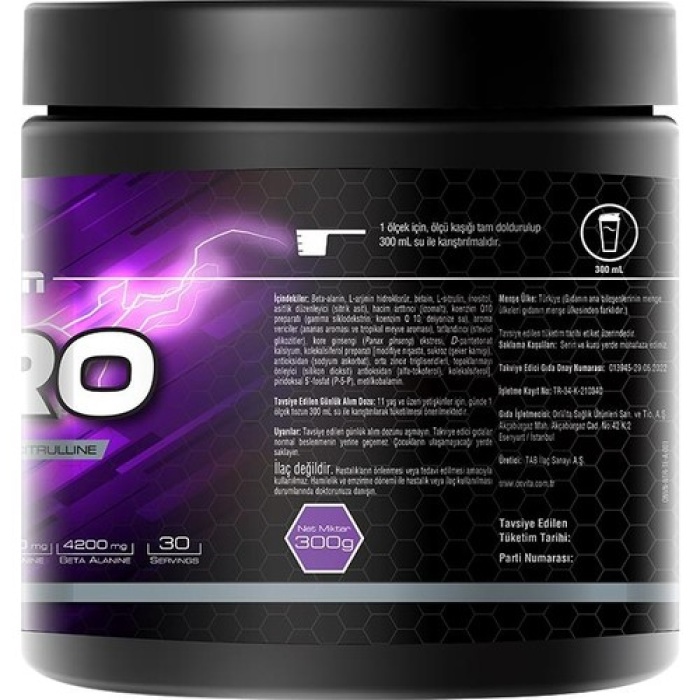 Onvıta Nutrition Pre Workout Nitro L-Arginine, Beta-Alanine, L-Citrulline, 30 Servis
