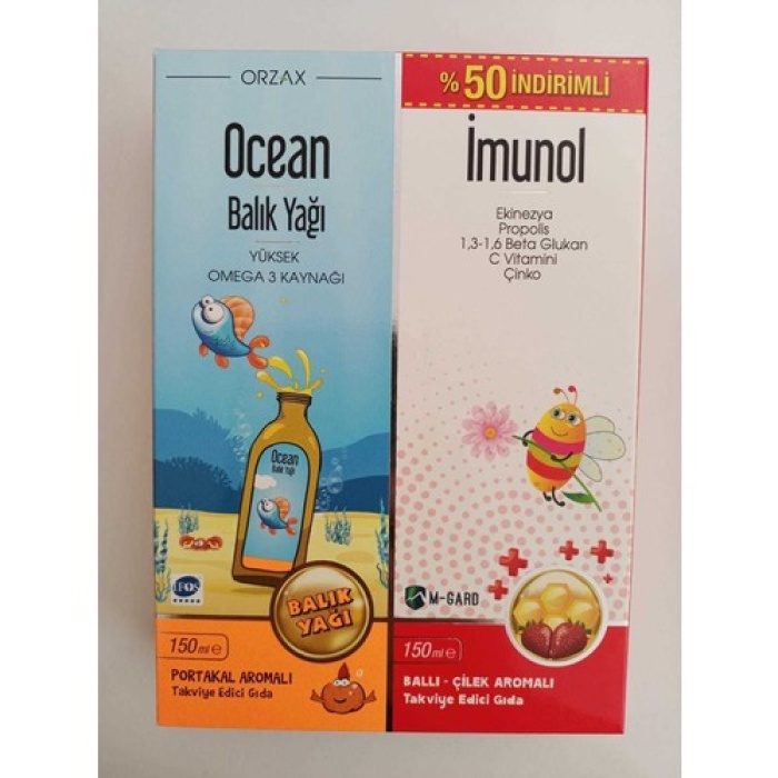 Ocean Surup Portakal 150 Ml + Imunol Surup 150 Ml %30 Indırımlı