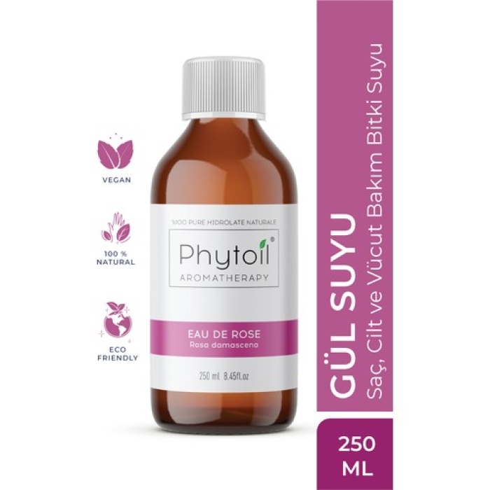 Phytoil Eau De Rose Gül Suyu Saç Cilt Ve Vücut Bakım Bitki Suyu 250 Ml