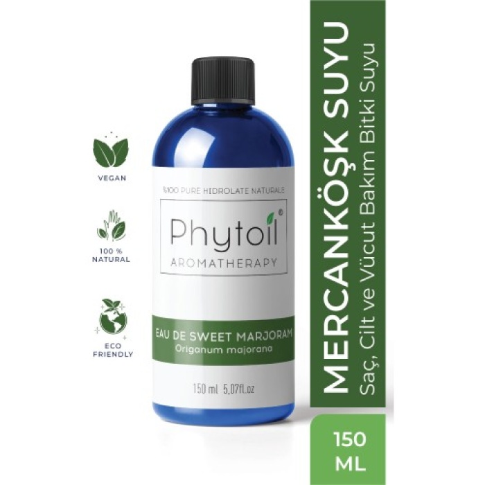 Phytoil Eau De Sweet Marjoram Mercan Köşk Suyu Saç Cilt Ve Vücut Bakım Bitki Suyu 150 Ml