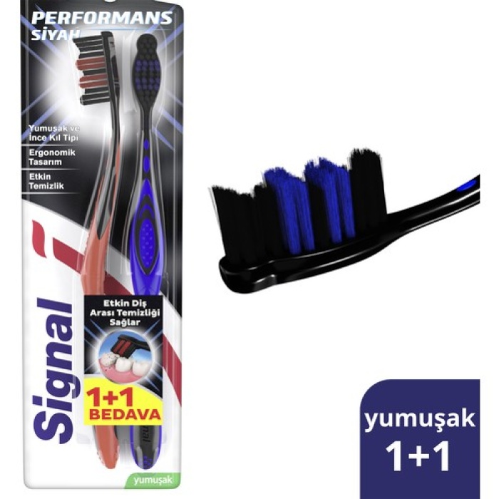 Signal Diş Fırçası Performans Orta Siyah 1+1