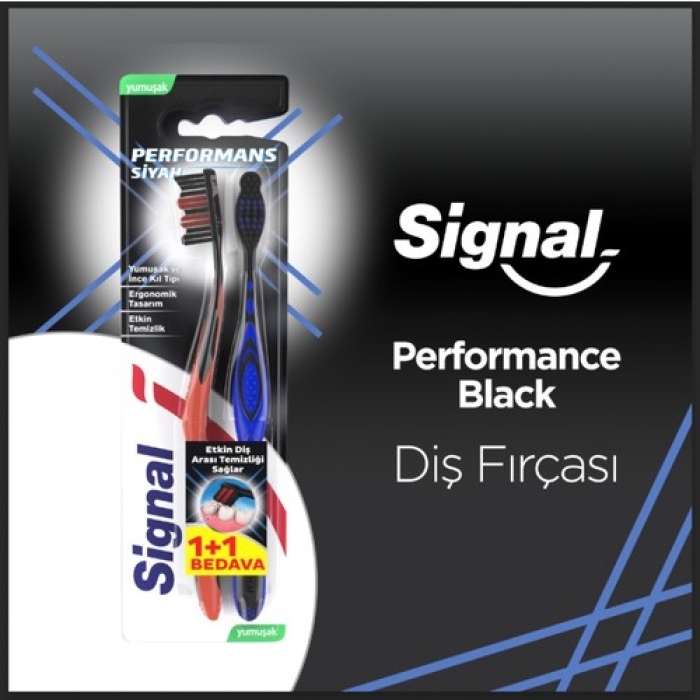 Signal Diş Fırçası Performans Orta Siyah 1+1