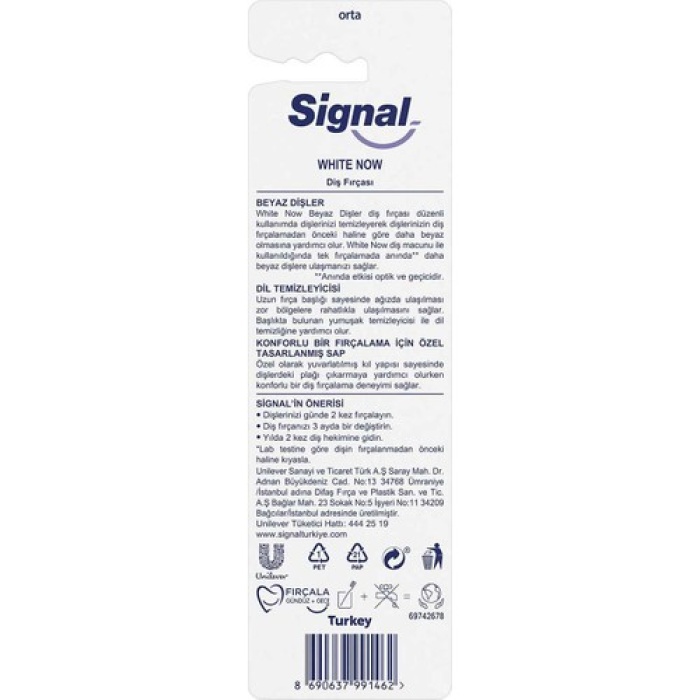 Signal Diş Fırçası White Now Beyaz Dişler 1+1
