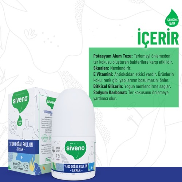 Siveno Doğal Roll-On Erkek 50Ml