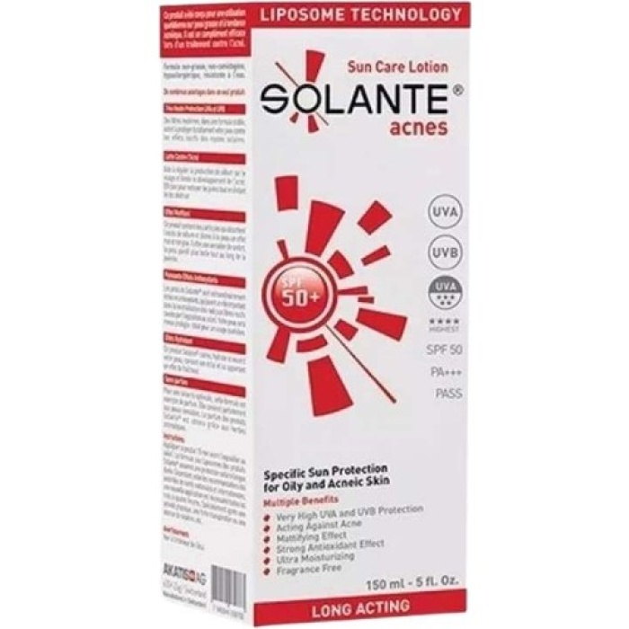 Solante Acnes Akne Karşıtı Güneş Koruyucu Losyon Spf50+ 150Ml