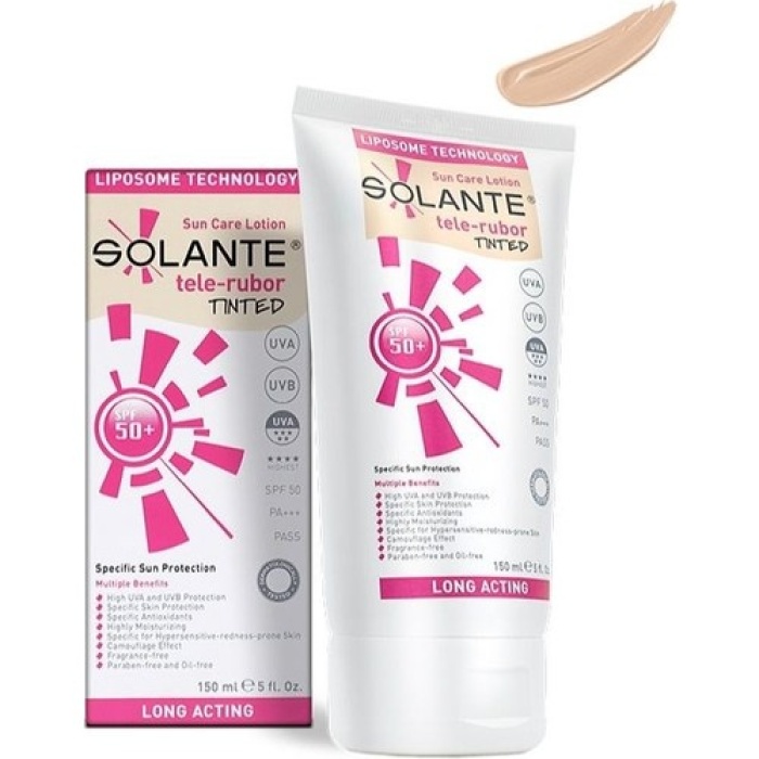 Solante Telerubor Tinted Kızarıklık Önleyici Güneş Koruyucu Losyon Spf50+ 150Ml