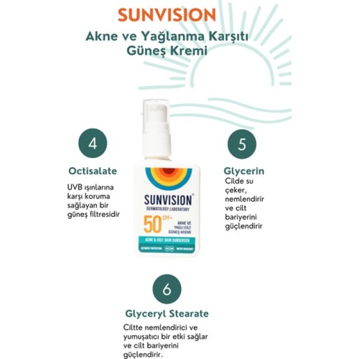 Sunvision Akne Ve Yağlanma Karşıtı Güneş Kremi 50Ml