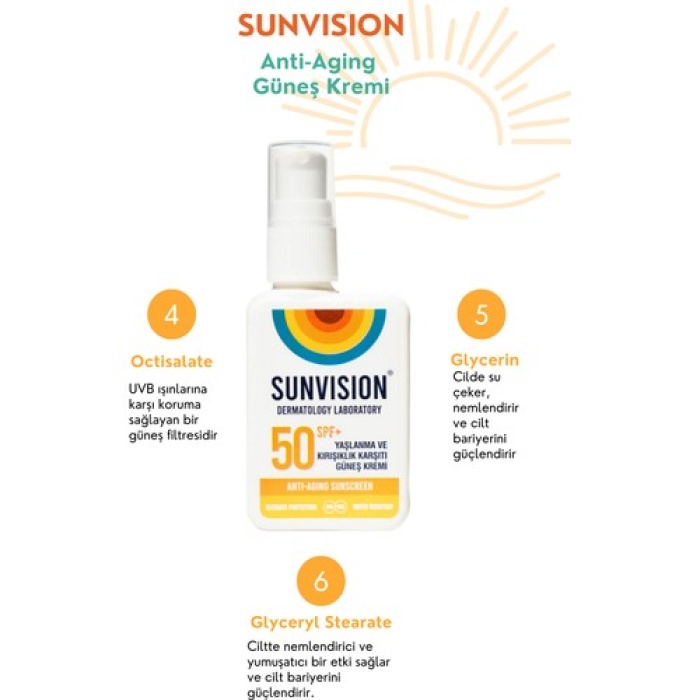 Sunvision Yaşlanma Ve Kırışıklık Karşıtı Güneş Kremi 50Ml