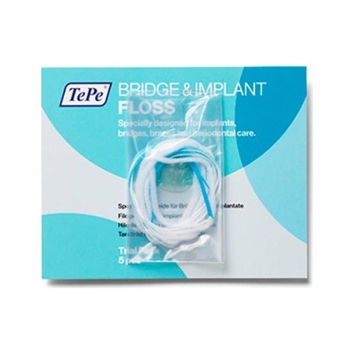 Tepe Diş İpi Bridge & Implant Floss 5 Li T197
