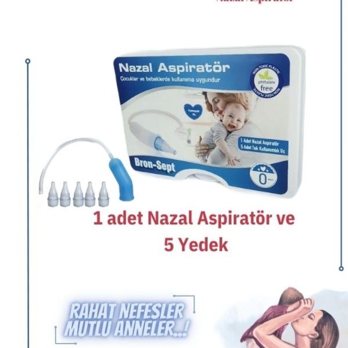 Bron-Sept Bebek Burun Aspiratörü + Yumuşak Yedek Uç 5 Adet