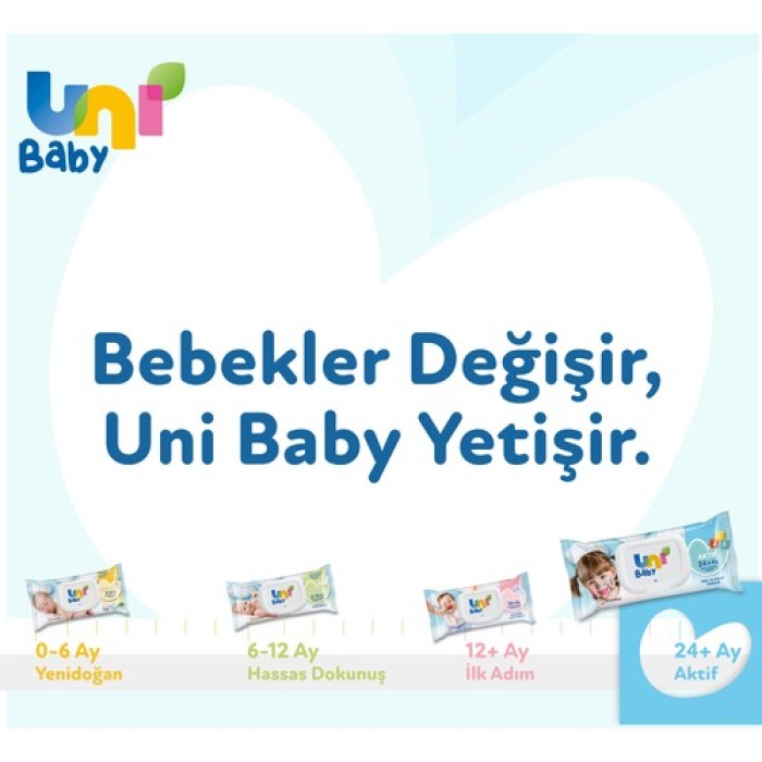 Uni Baby Islak Mendil Aktif Simple Clean 3X52 Lı (24+ Ay)
