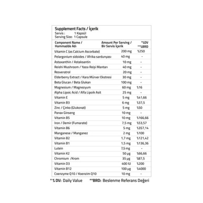 Valıdus Advanced Multıvıtamın Complex 30 Capsules (Drcaps)