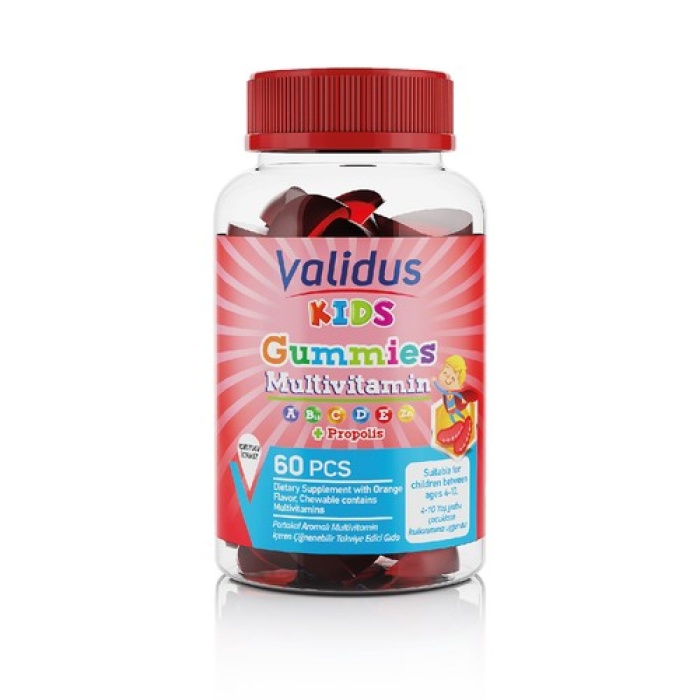 Valıdus Kıds Multıvıtamın 60 Gummıes (Bovıne Gelatın)