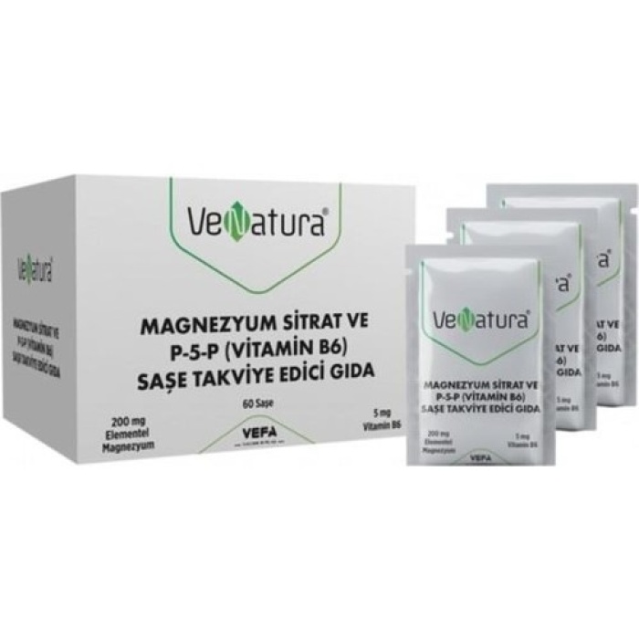 Venatura Magnezyum Sıtrat P5P 60 Sase