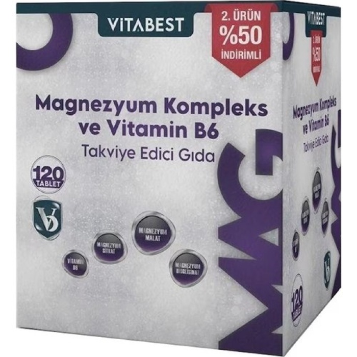 Vıtabest Magnezyum Kompleks & B6 120 Tablet