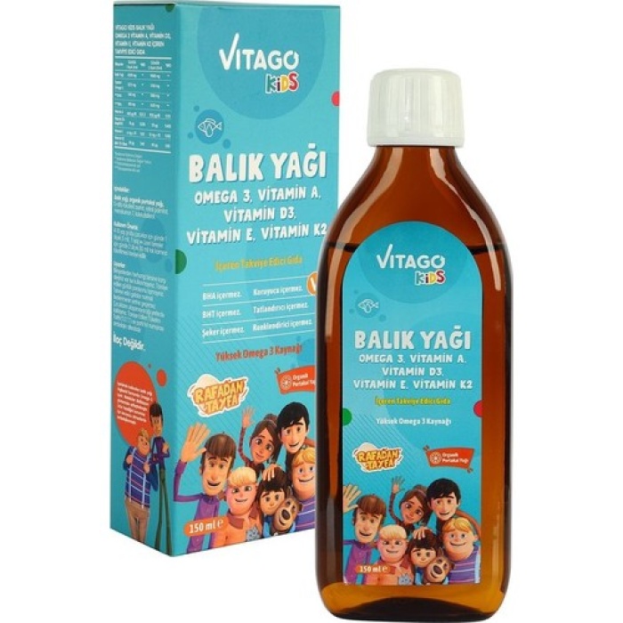 Vıtago Kıds Balık Yag Organık Portakal Yagı Aromalı (Rafadan Tayfa)