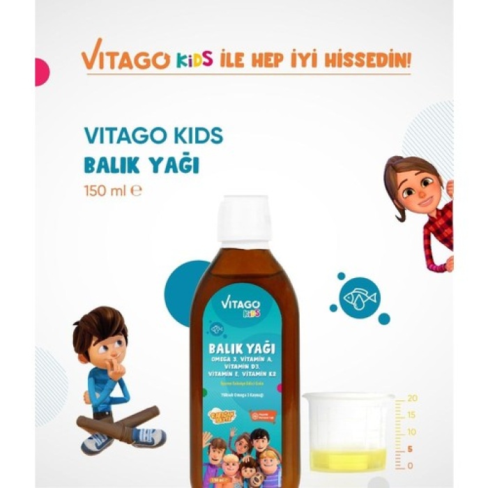 Vıtago Kıds Balık Yag Organık Portakal Yagı Aromalı (Rafadan Tayfa)
