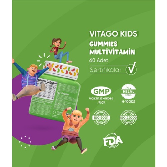 Vıtago Kıds Gummıes Multıvıtamın Multımıneral Iceren Cıgnenebılır Form (Rafadan Tayfa)