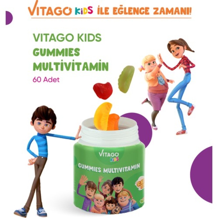 Vıtago Kıds Gummıes Multıvıtamın Multımıneral Iceren Cıgnenebılır Form (Rafadan Tayfa)