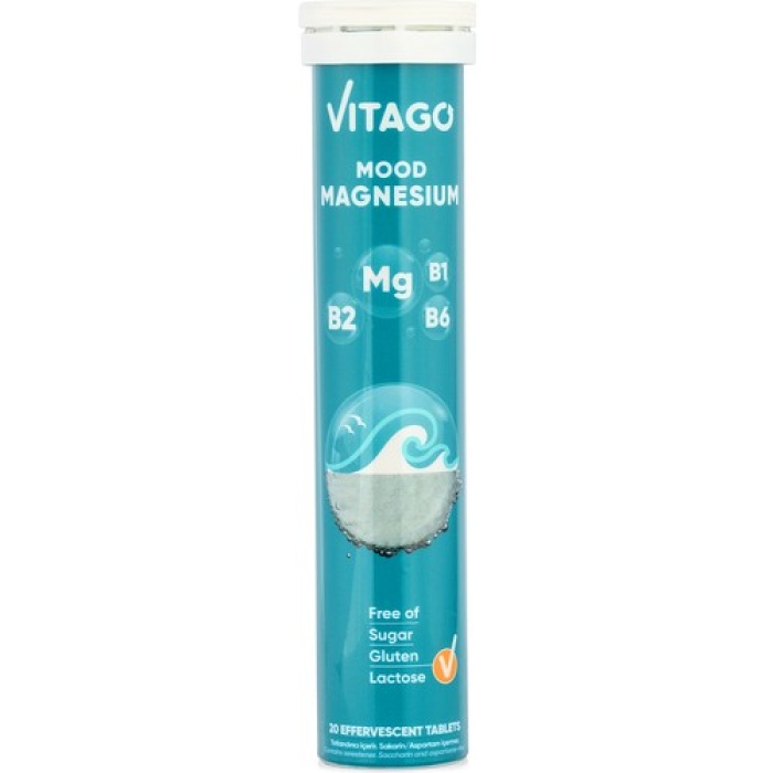 Vıtago Mood Magnezyum, Vıtamın B1, Vıtamın B2 Ve Vıtamın B6 Iceren Efervesan Tablet 20Lı
