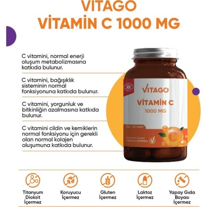 Vıtago Premıum Vıtamın C 1000Mg 60 Tab