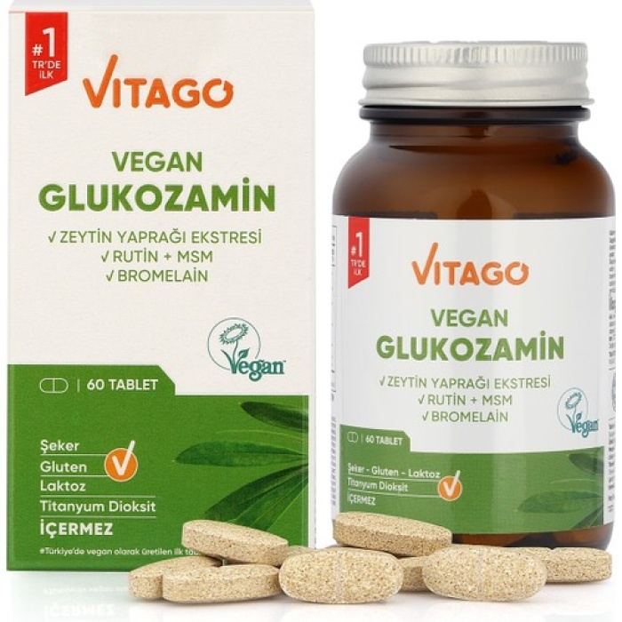 Vitago Premium Vegan Glukozamin Bromelain Rutin 60 Tablet