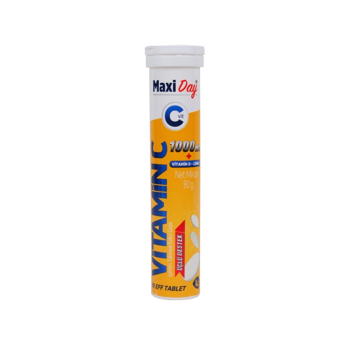 Maxi Day Efervesan Vitamin C+ Vitamin D-Çinko 20 Tablet