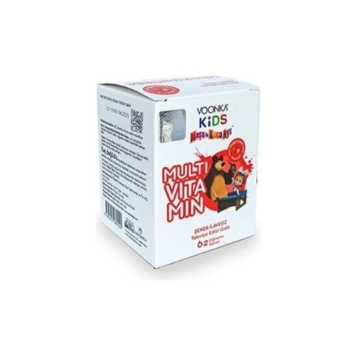 Voonka Kids Maşa İle Koca Ayı Multivitamin Çilek Aromalı 62 Tablet