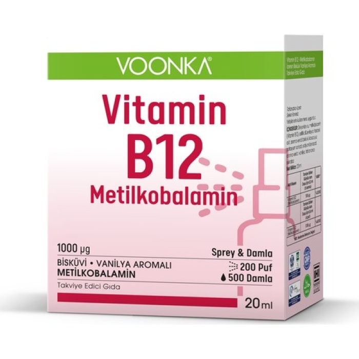 Voonka Vıtamın B12 Metılkobalamın Damla/Sprey 20Ml