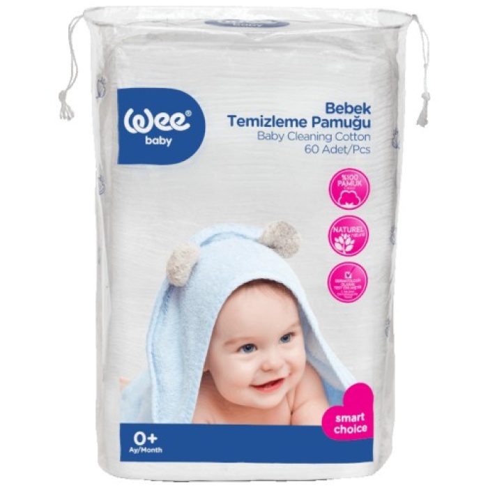 Wee 321 Bebek Temizleme Pamuğu 60 Lı Kare