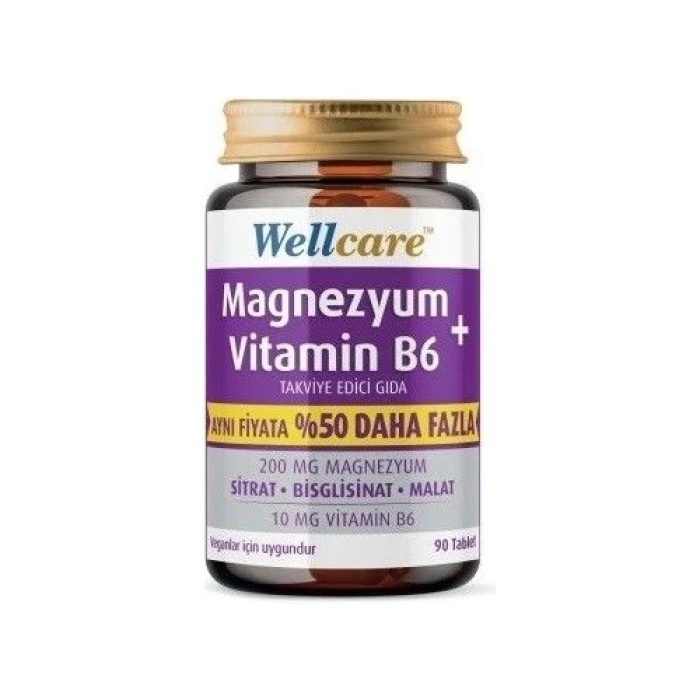 Wellcare Magnezyum B6 Vt 200/10 Mg 90 Tb