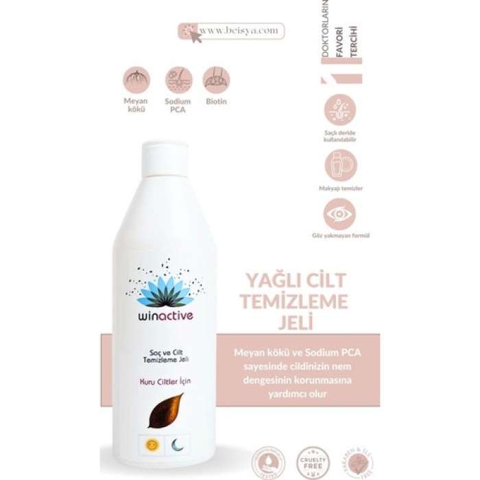 Wınactıve Saç Ve Cilt Temizleme Jeli Kuru Cilt Tipleri İçin 250Ml