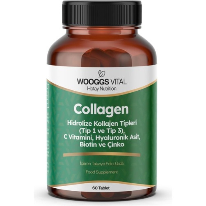 Wooggs Vıtal Hıdrolıze Kollajen, C Vıtamını, Hyaluronık Asıt, Bıotın Ve Cınko 60 Tab