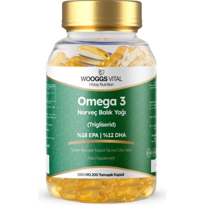 Wooggs Vıtal Omega 3 Norvec Balık Yagı 200 Soft Gel