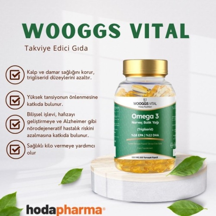 Wooggs Vıtal Omega 3 Norvec Balık Yagı 200 Soft Gel