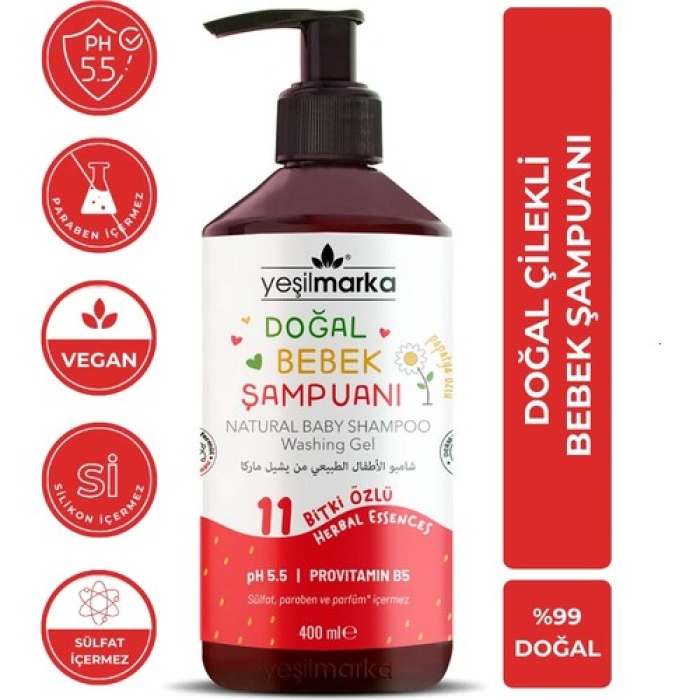 Doğal Bebek Şampuanı Çilekli 400Ml