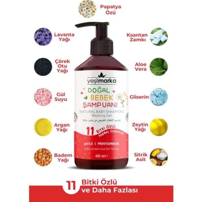 Doğal Bebek Şampuanı Çilekli 400Ml
