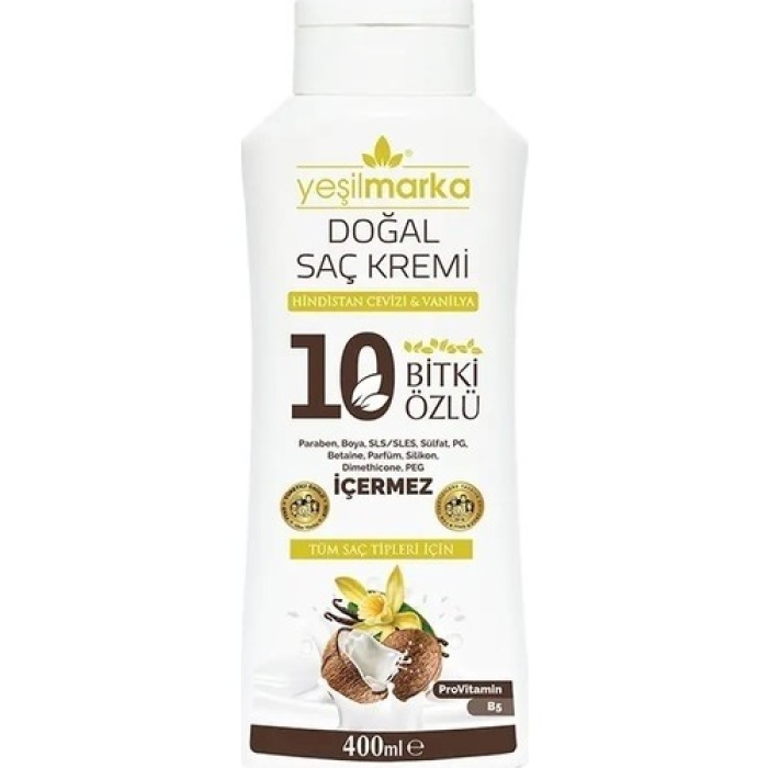 Doğal Dökülme Karşıtı Şaç Kremi Yeşilmarka 350Ml