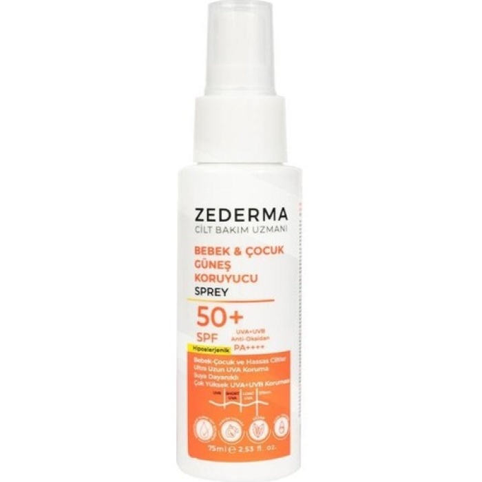 Zederma Bebek Çocuk & Hassas Ciltler İçin Spf50+ Güneş Spreyiçok Yüksek Koruma 75Ml