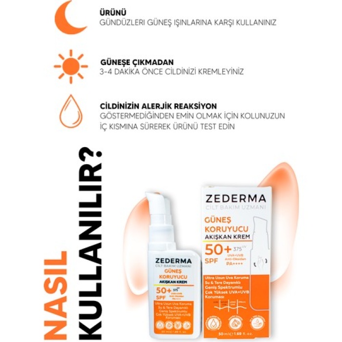 Zederma Güneş Kremi Fluid Spf50+ Ultra Yüksek Koruma 50Ml