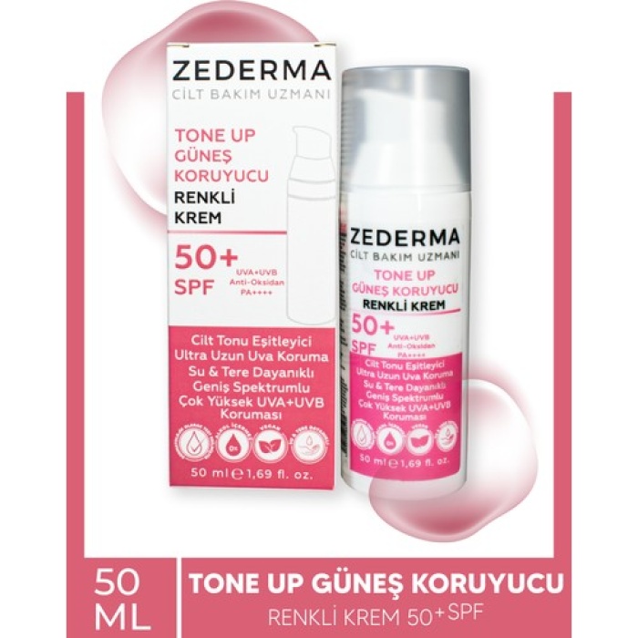Zederma Güneş Kremi Ton Up Pembe Fluid Spf50+ Ultra Yüksek Koruma 50Ml